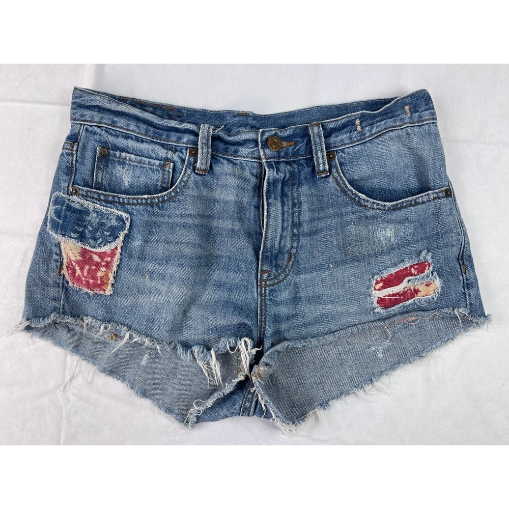 Denim & Supply Ralph Lauren Vintage Cut Off Distressed Patchwork Shorts Size 27